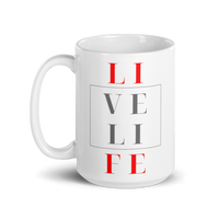 Live Life White glossy mug - 15 oz