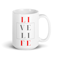 Live Life White glossy mug - 15 oz