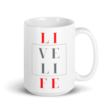 Live Life White glossy mug - 15 oz
